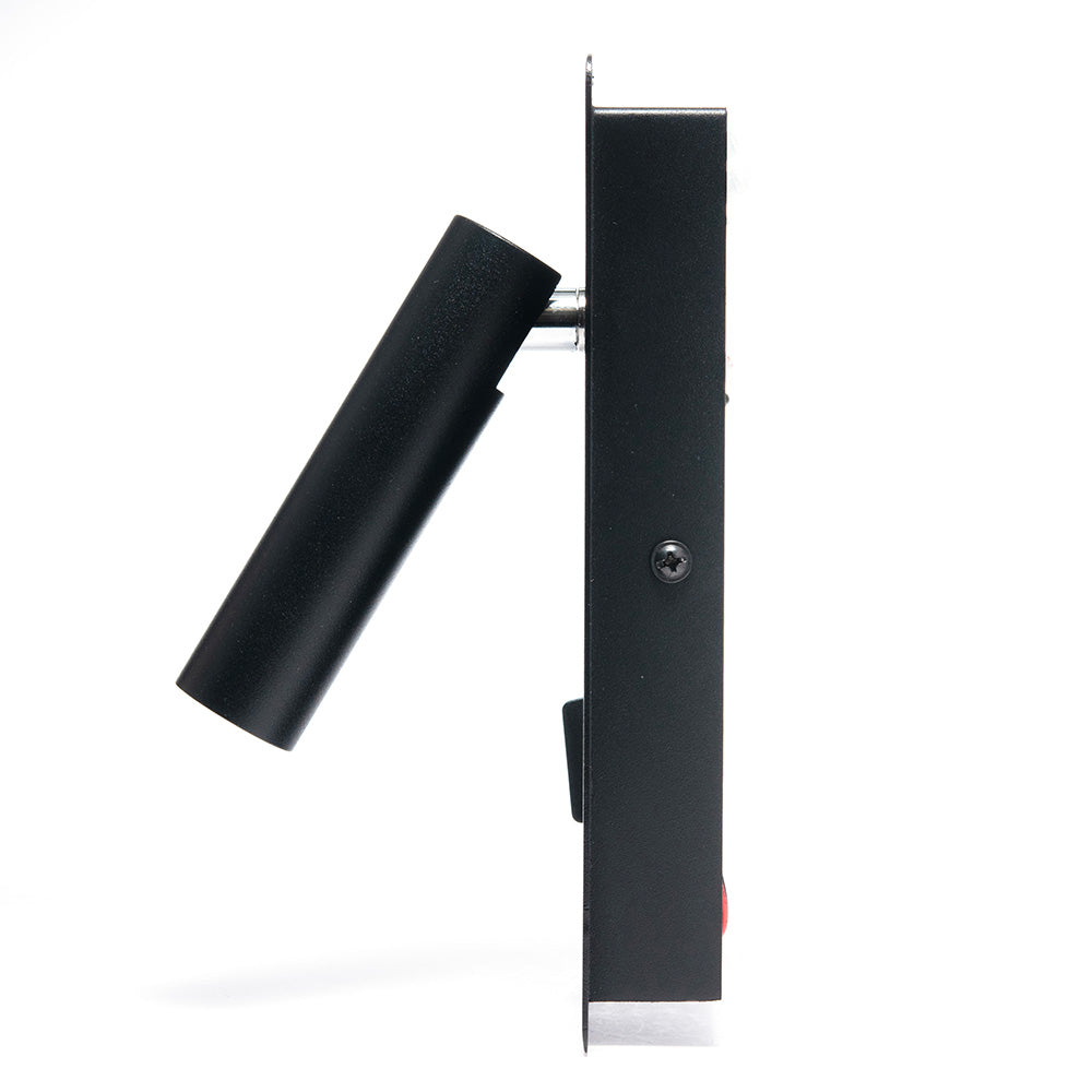 LÁMPARA DE LECTURA NEGRO, 3W, LUZ CÁLIDA, DIRIGIBLE, 360LM