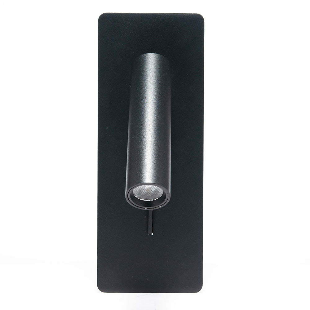 LÁMPARA DE LECTURA NEGRO, 3W, LUZ CÁLIDA, DIRIGIBLE, 360LM