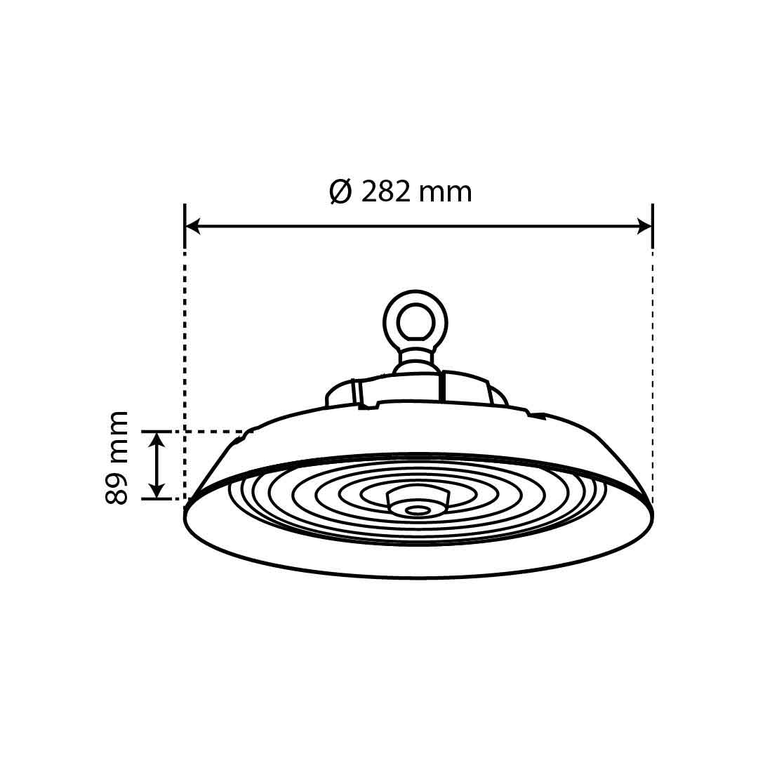 LÁMPARA INDUSTRIAL HIGHBAY UFO LED DE LUZ FRÍA 150W IP65 22500LM