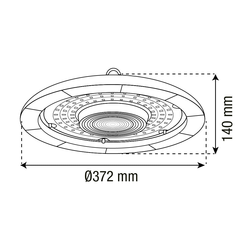 LÁMPARA CAMPANA UFO LED HIGHBAY 300W LUZ FRÍA IP65, 33000 LM