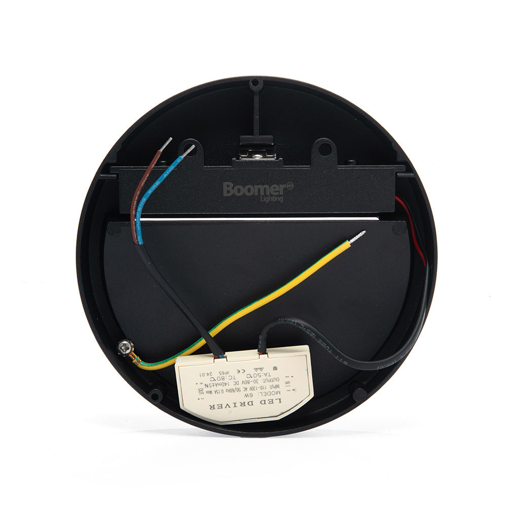 LÁMPARA DE CORTESÍA EMPOTRABLE NEGRO R6, 6W, 3000K, IP65