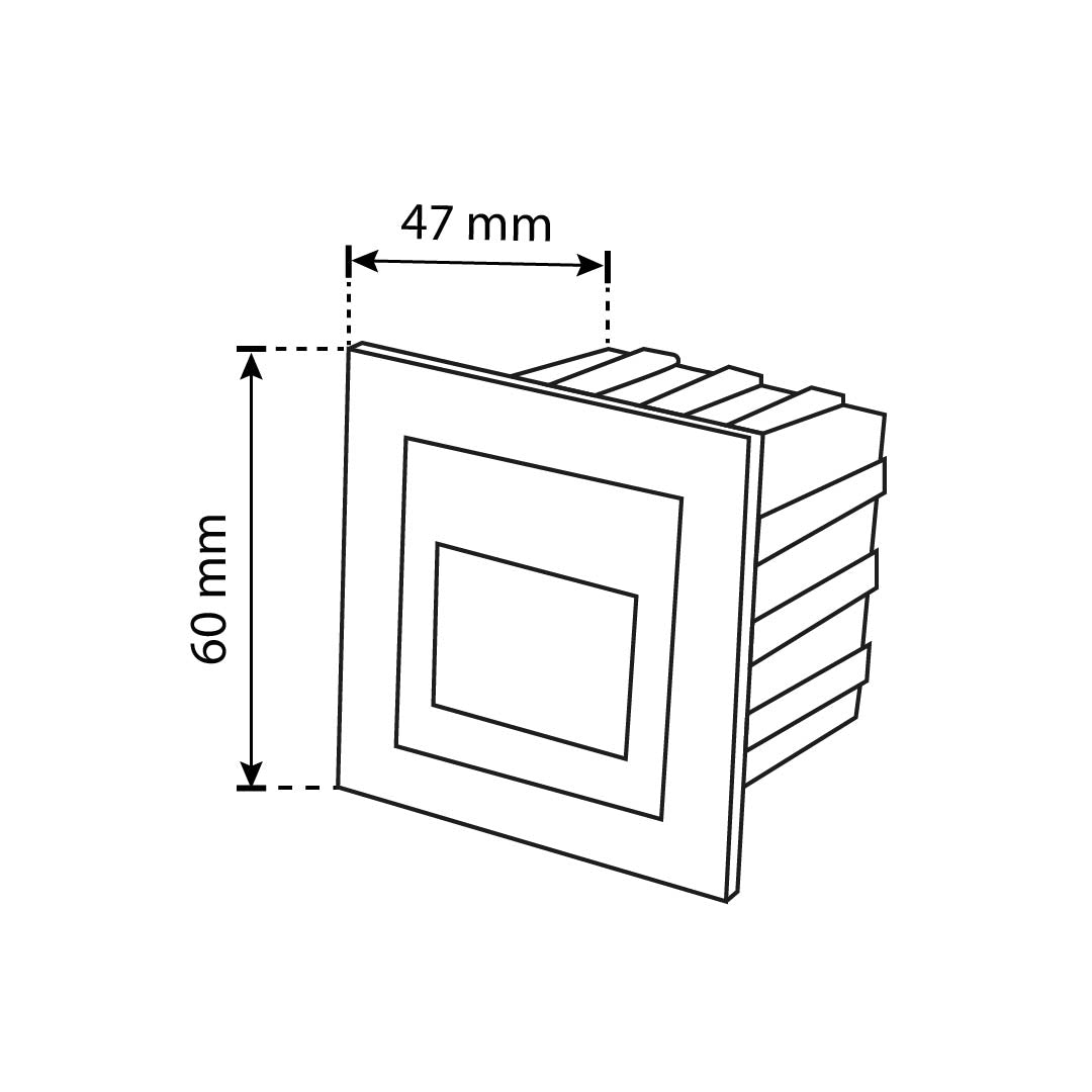 LÁMPARA DE CORTESÍA EMPOTRABLE BLANCO A4, 3W, 3000K, IP65