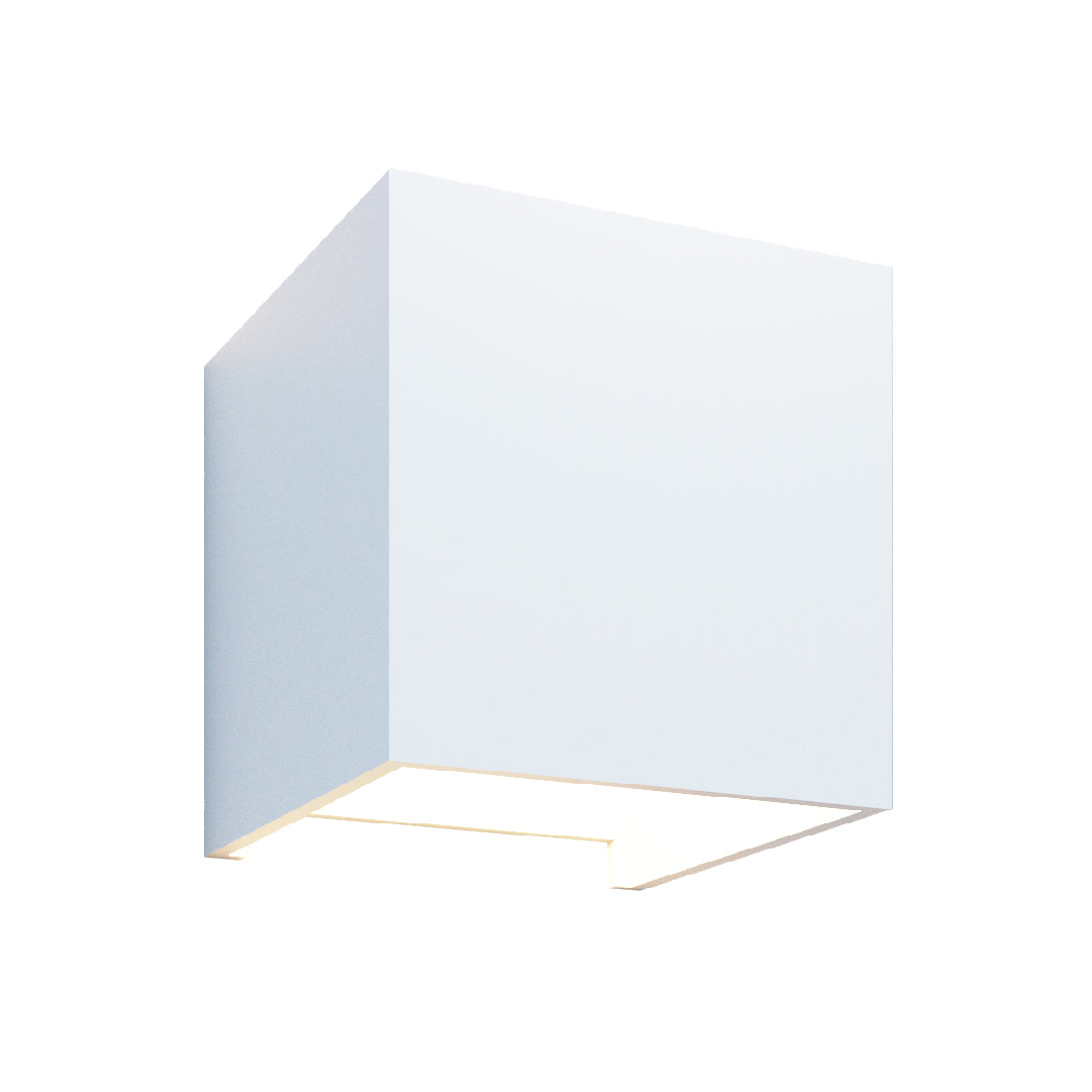 LÁMPARA ARBOTANTE BOX 3D BLANCO, 6W, LUZ CÁLIDA, EXTERIOR