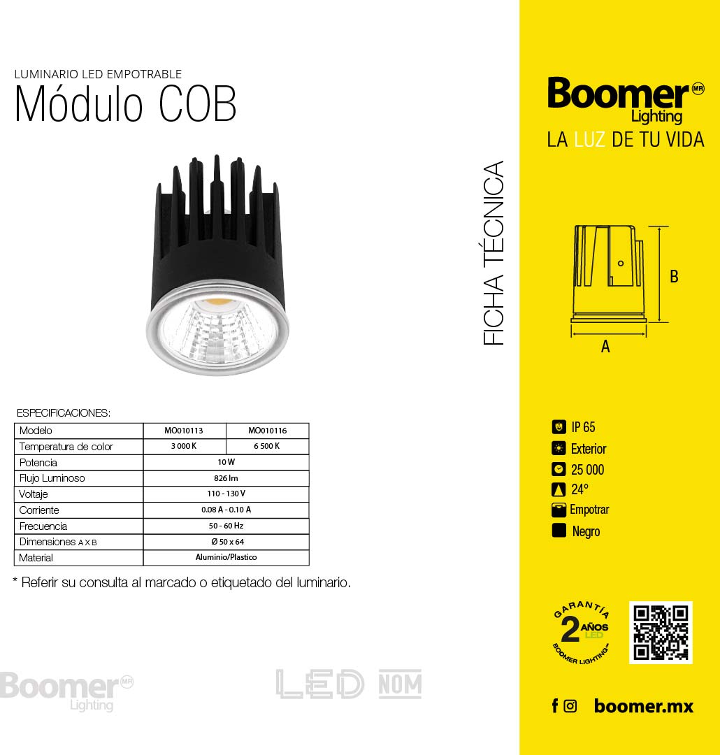 FOCO SPOT PARA AMBIENTES HÚMEDOS 10W, LUZ FRÍA, ø 5CM