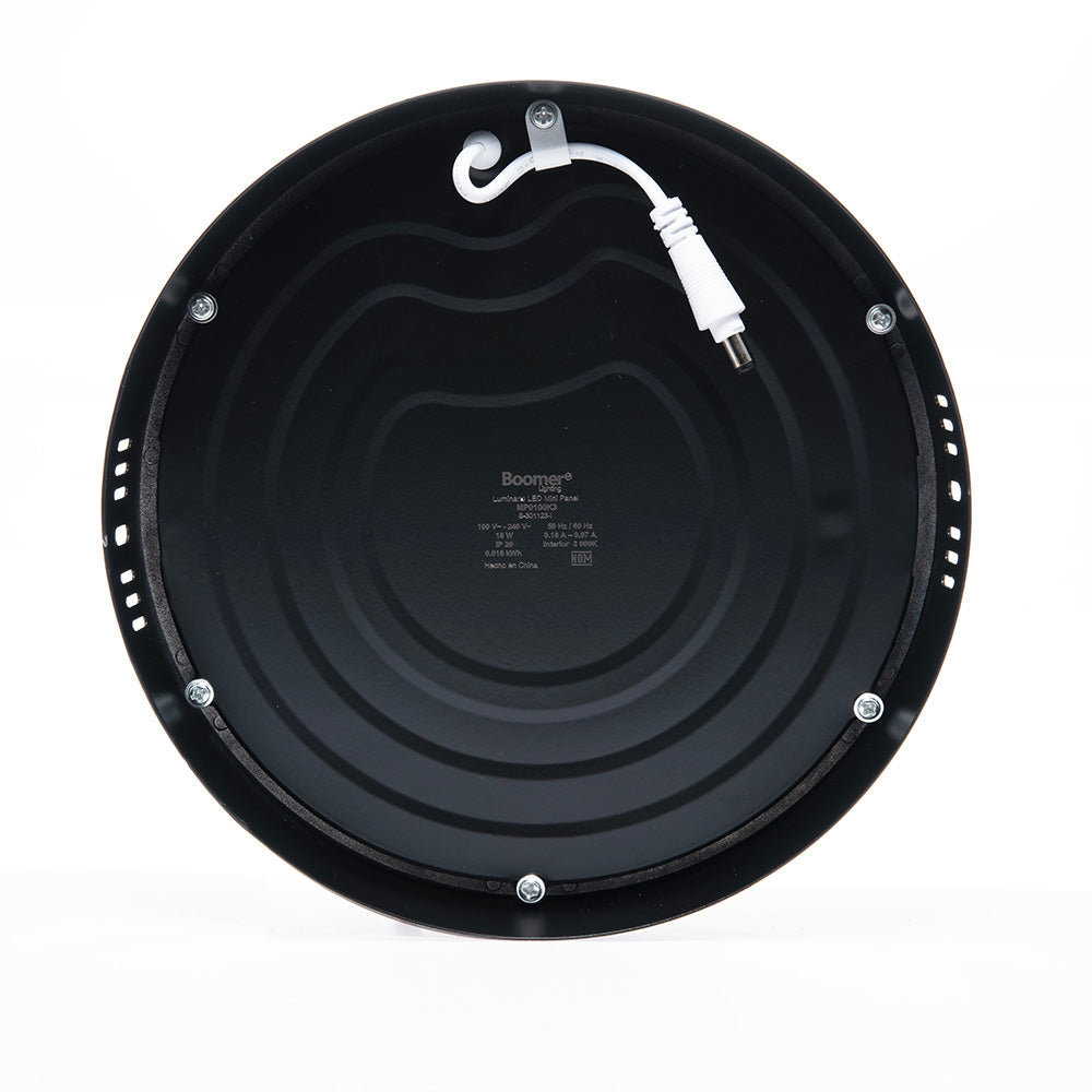 PANEL LED REDONDO NEGRO PARA SOBREPONER, 18W, 1100LM