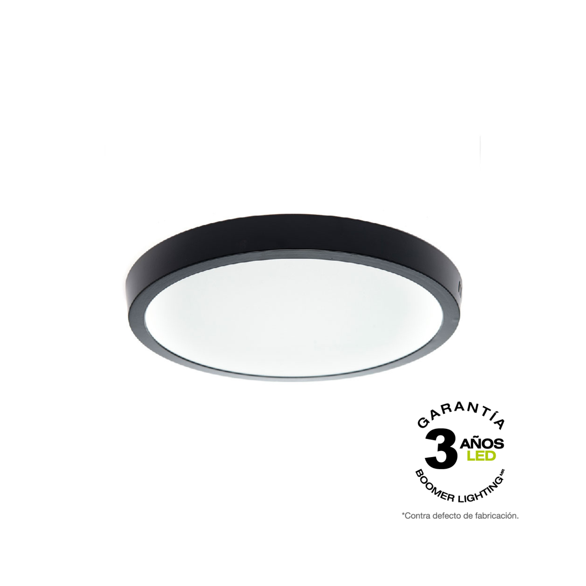 PANEL LED REDONDO NEGRO 24W DE SOBREPONER LUZ CÁLIDA 3000K