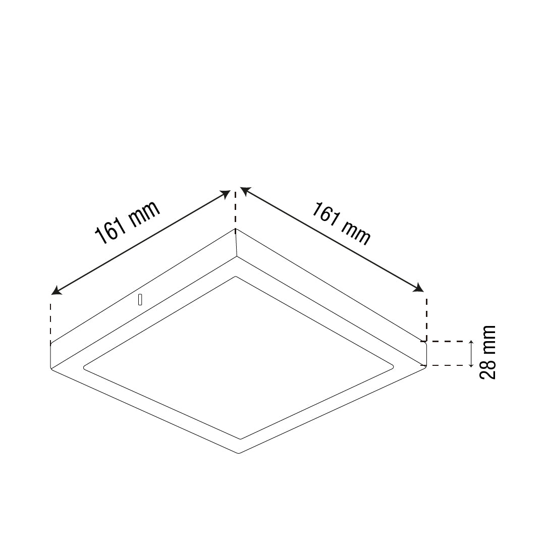 LÁMPARA PANEL LED CUADRADO PARA SOBREPONER, 12W, LUZ FRÍA, FE+PC