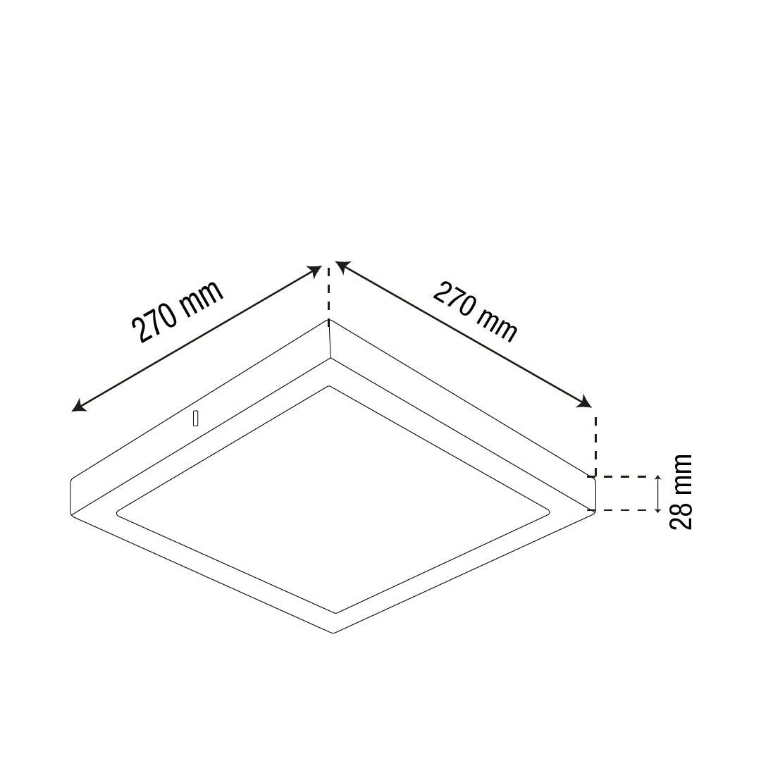 LÁMPARA PANEL LED CUADRADO PARA SOBREPONER, 24W, LUZ FRÍA, FE+PC