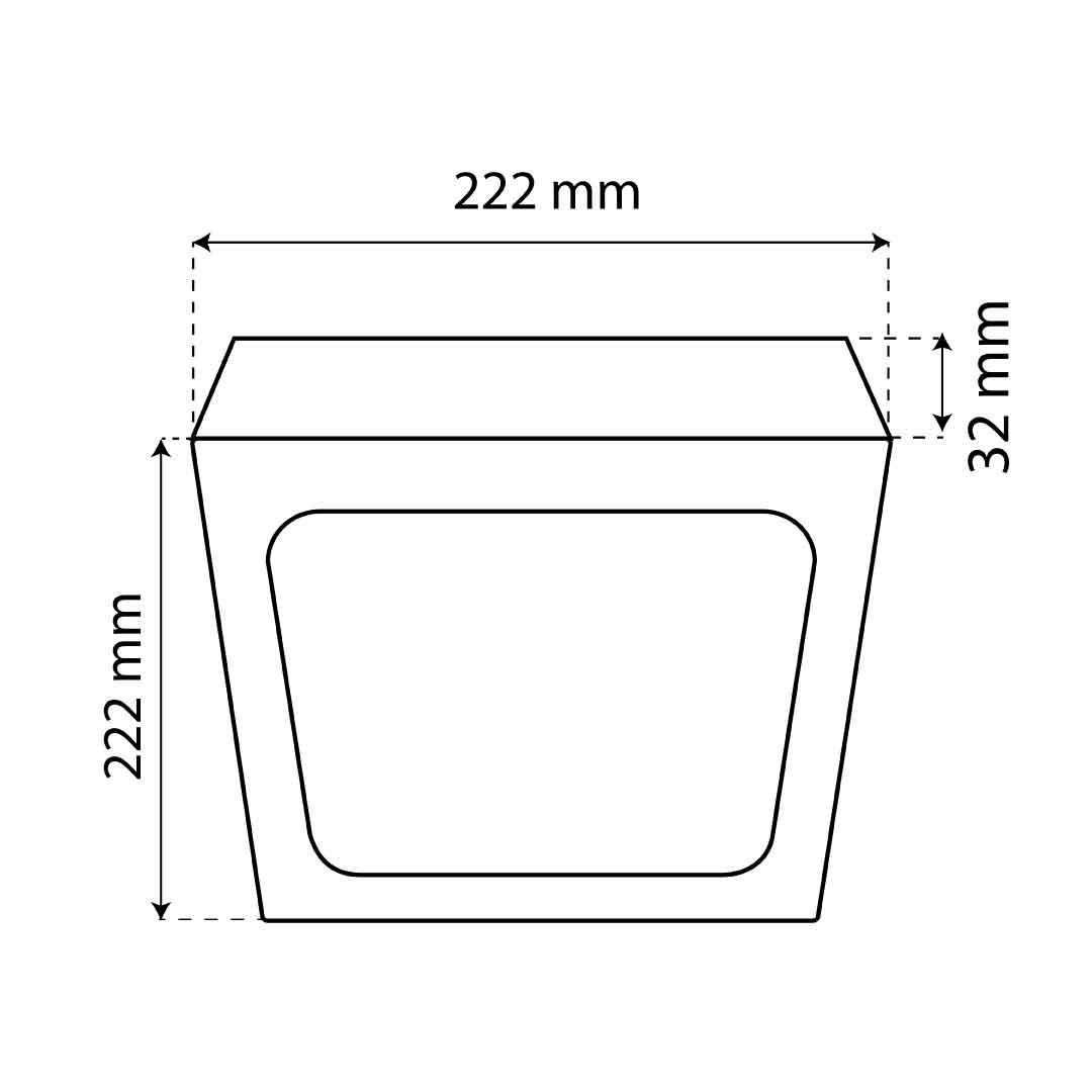 PANEL LED CUADRADO NEGRO 18W 6500K 1260LM SOBREPONER IP20