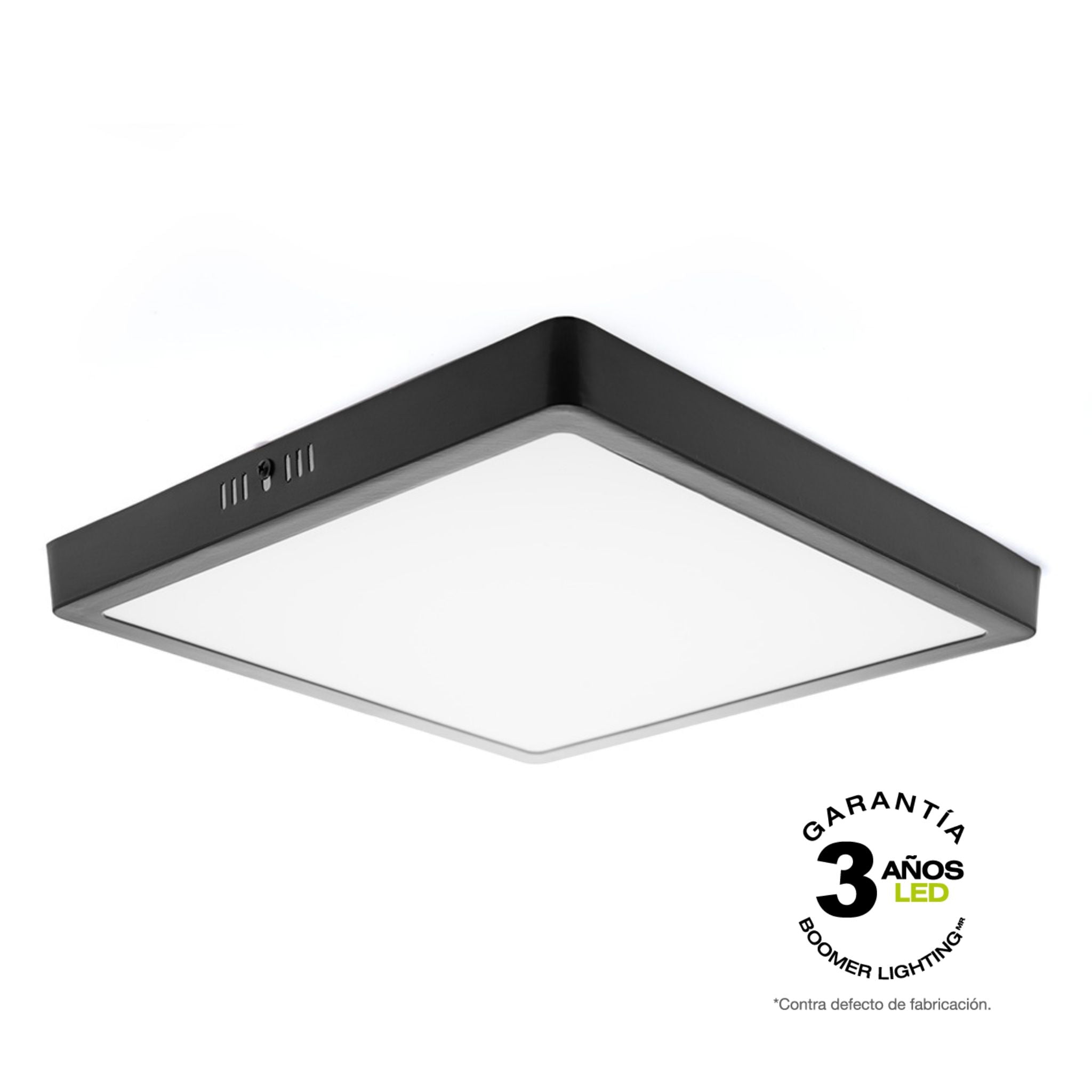 PANEL LED CUADRADO NEGRO 24W LUZ CÁLIDA PARA SOBREPONER