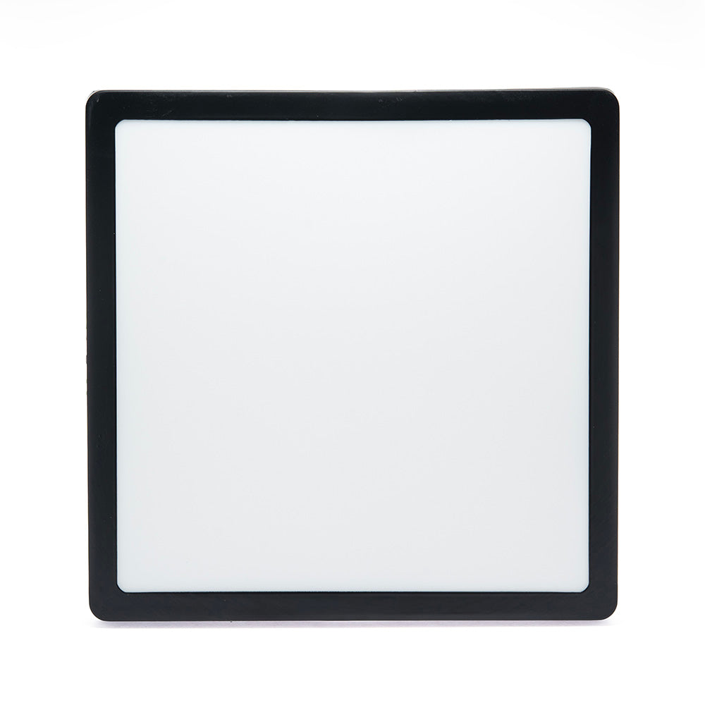PANEL LED CUADRADO NEGRO PARA SOBREPONER, 24W, LUZ CÁLIDA