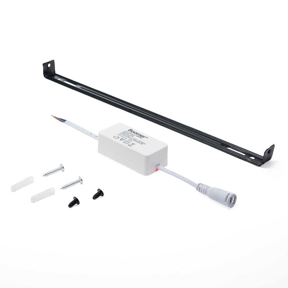 PANEL LED CUADRADO NEGRO PARA SOBREPONER, 24W, LUZ CÁLIDA