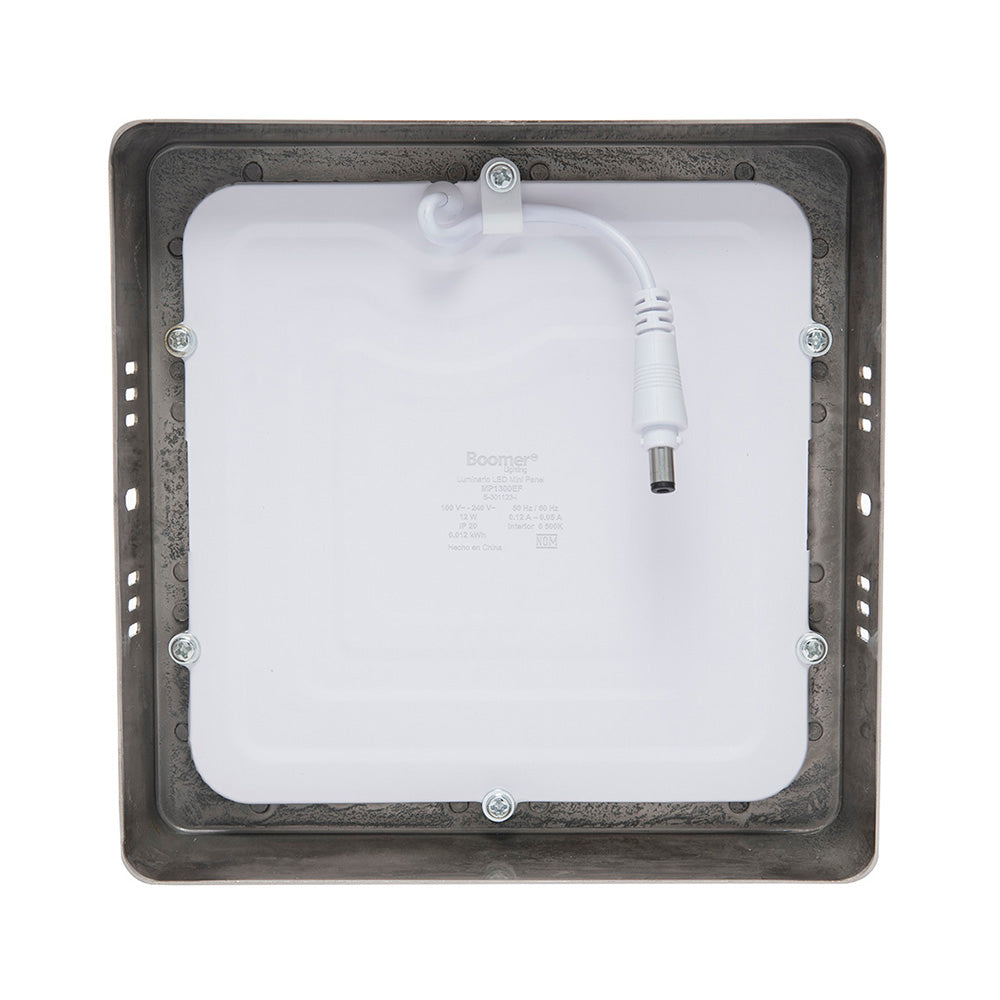 PANEL LED CUADRADO SATÍN PARA SOBREPONER, 12W, LUZ FRÍA