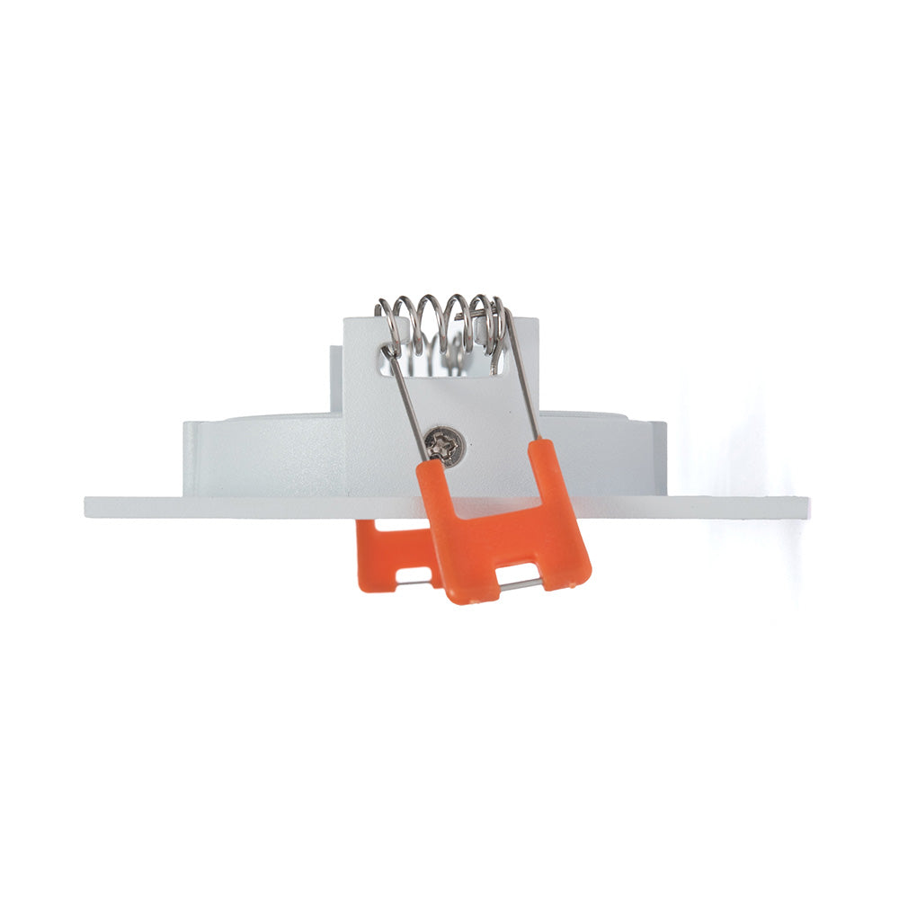 EMPOTRABLE DIRIGIBLE CUADRADO BLANCO BASE MR16 DE ALUMINIO 8W IP20