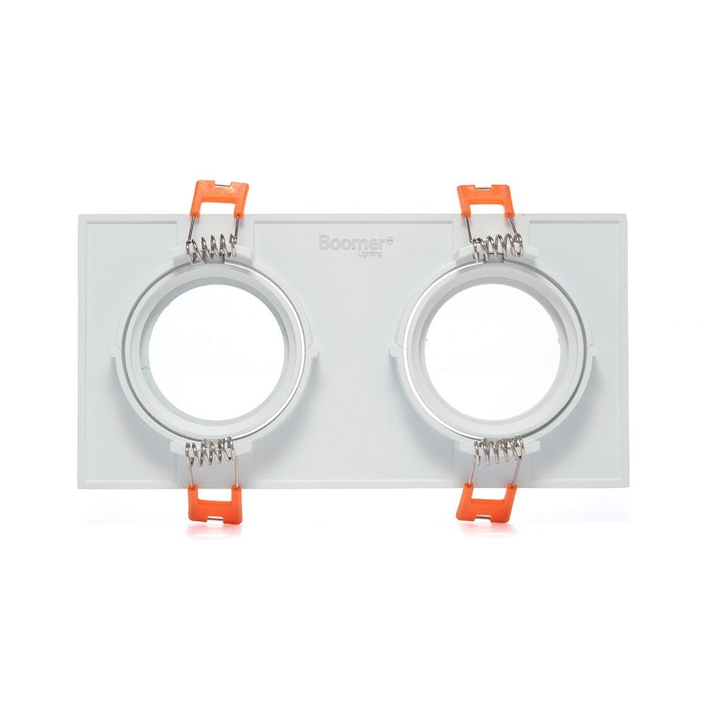 MARCO EMPOTRABLE DOBLE Y1R3 CUADRADO BLANCO BASE MR16, PC