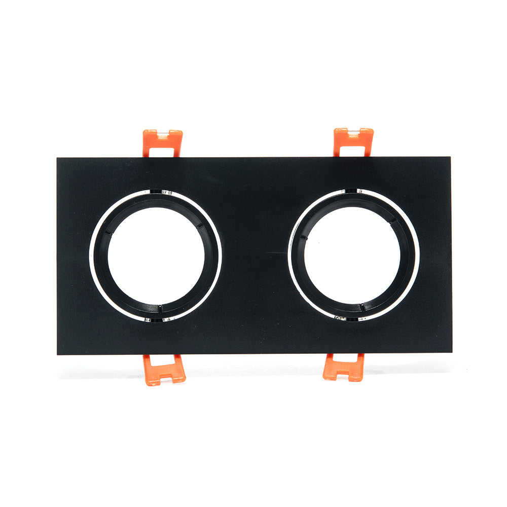MARCO EMPOTRABLE DOBLE Y1R3 CUADRADO NEGRO BASE MR16, PC