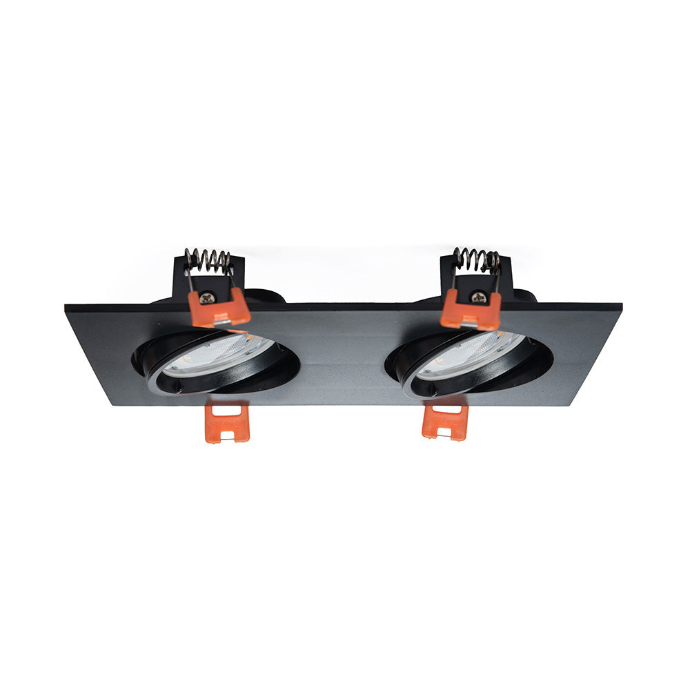 MARCO EMPOTRABLE DOBLE Y1R3 CUADRADO NEGRO BASE MR16, PC
