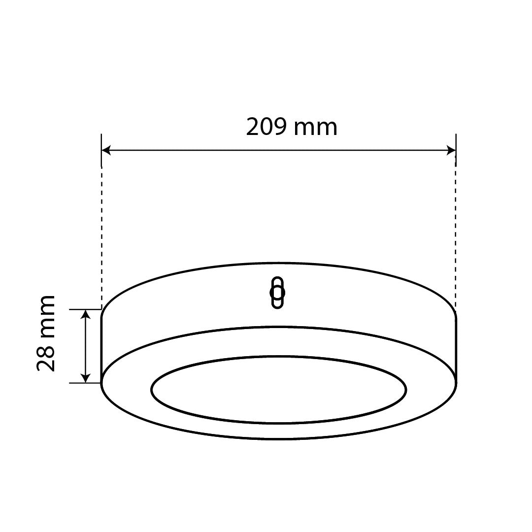 PANEL LED REDONDO NEGRO PARA SOBREPONER, 18W, 1100LM