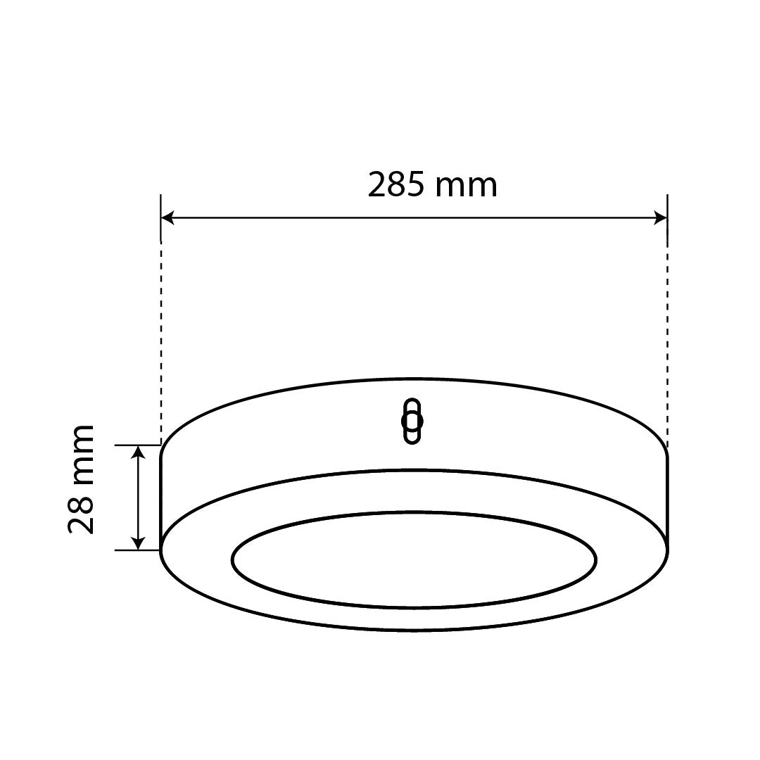 PANEL LED REDONDO NEGRO PARA SOBREPONER, 24W, LUZ CÁLIDA
