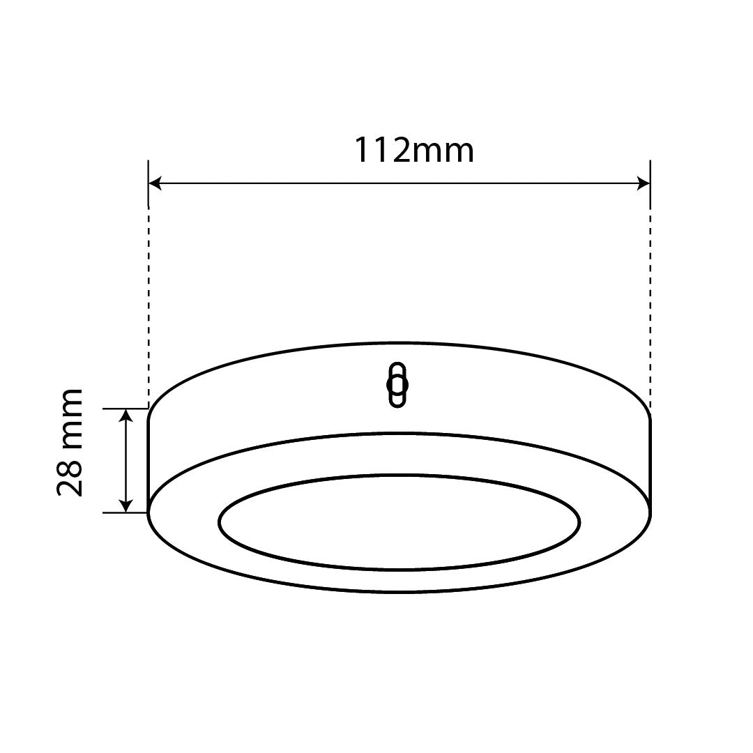PANEL LED REDONDO NEGRO PARA SOBREPONER, 6W, 300LM