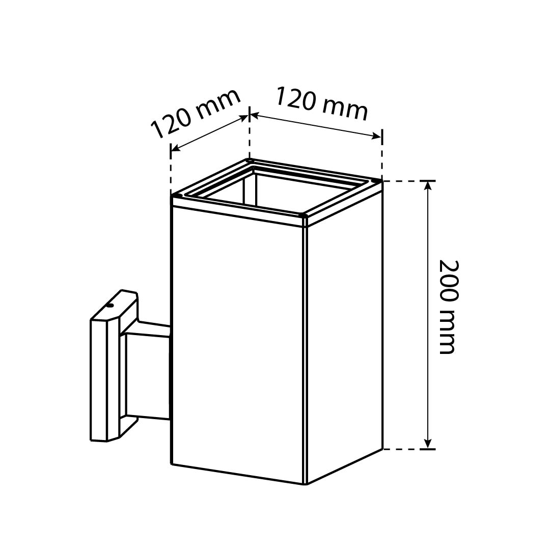 ARBOTANTE PARA PARED PRYSMA, 15W, BASE E27 (x1), EXTERIOR