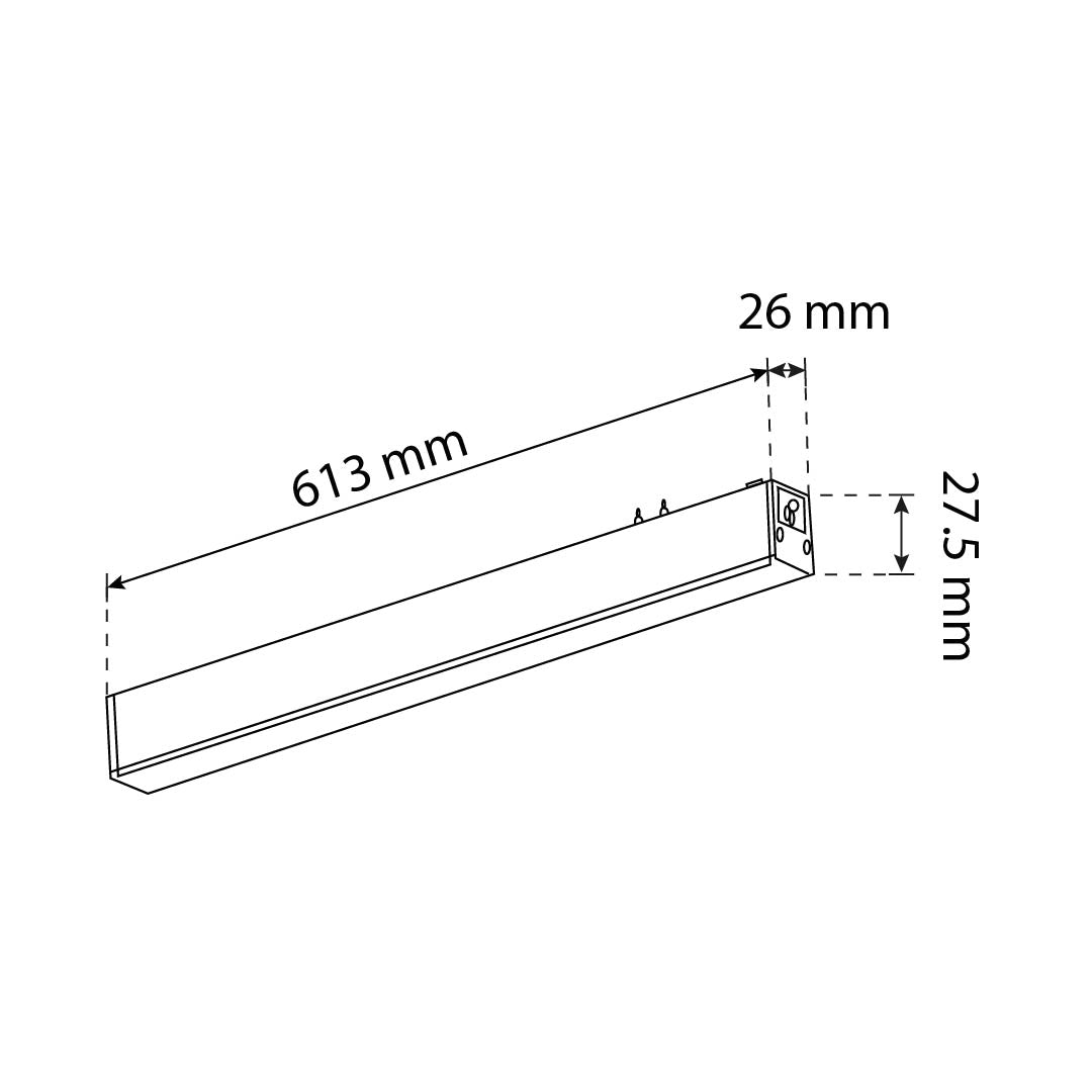 LUMINARIO HS-ION FLOOD LIGHT BLANCO -600MM 24W 4000K, 1150LM