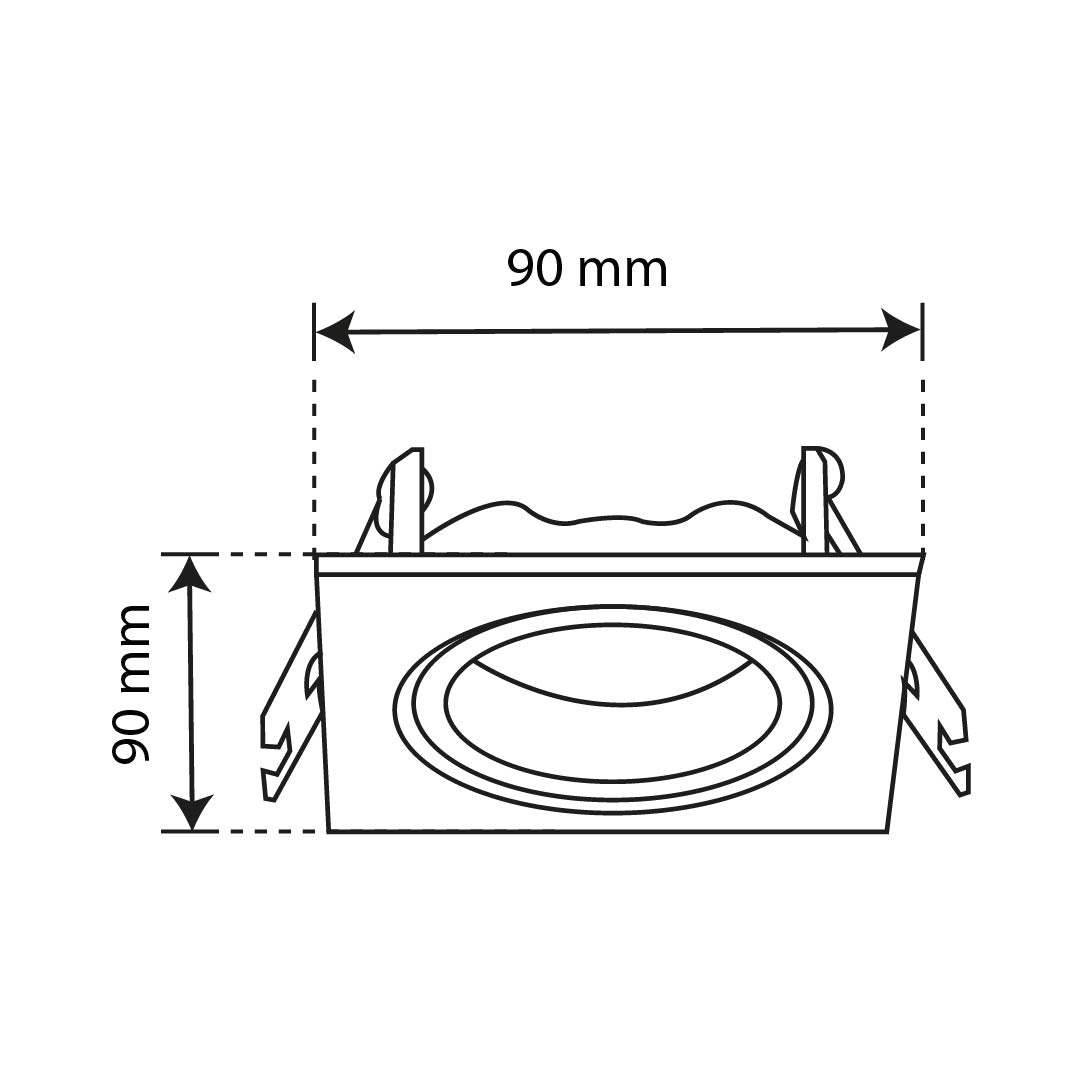 EMPOTRABLE DIRIGIBLE CUADRADO BLANCO BASE MR16 DE ALUMINIO 8W IP20