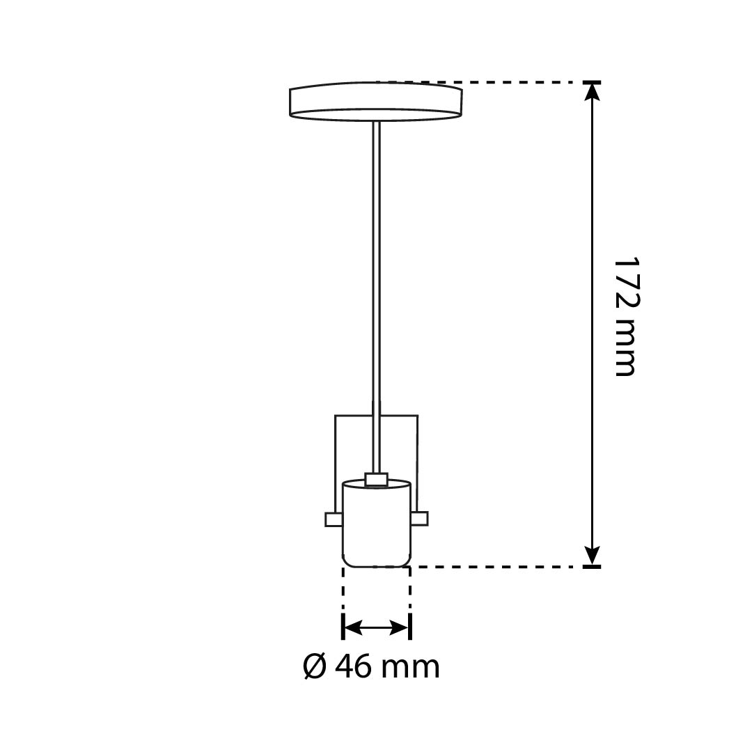 SOCKET COLGANTE BLACK CHIARA PARA FOCO BASE E27, 15 W
