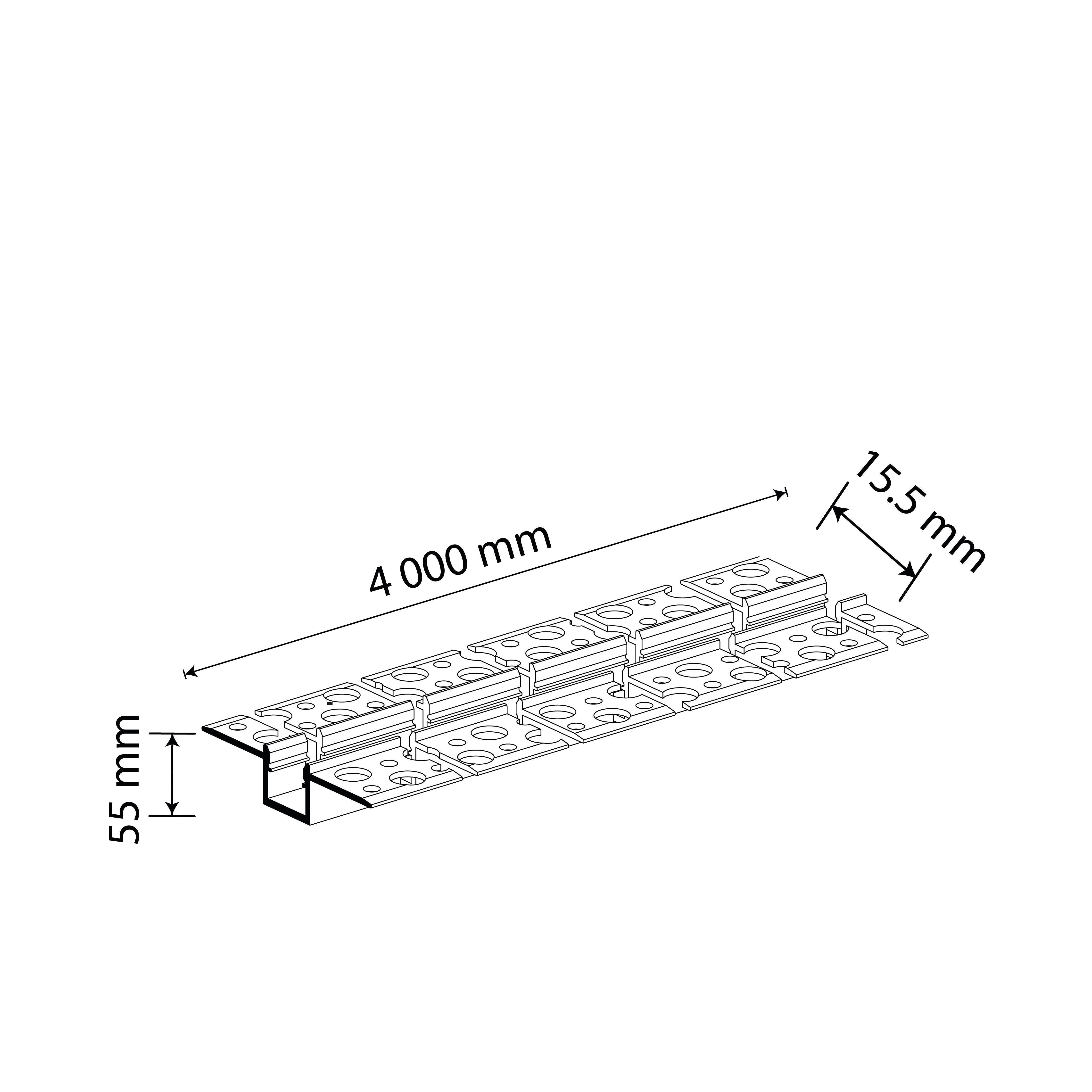 PERFIL HS FLEXIBLE SPINE BLANCO CON DIFUSOR, 2M, AL, IP44