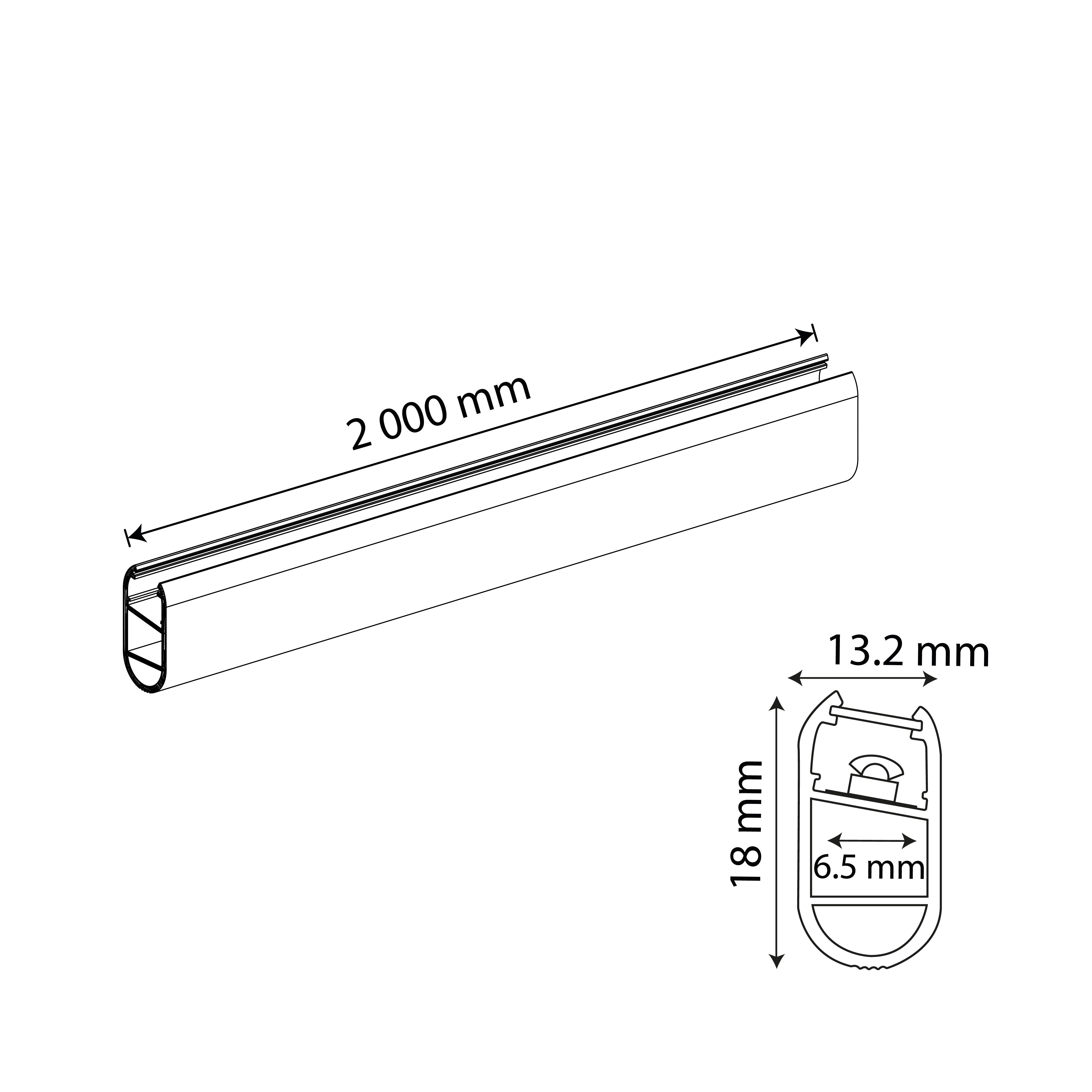 PERFIL DE ALUMINIO PLATA PARA TIRA LED DE 2 METROS IP44
