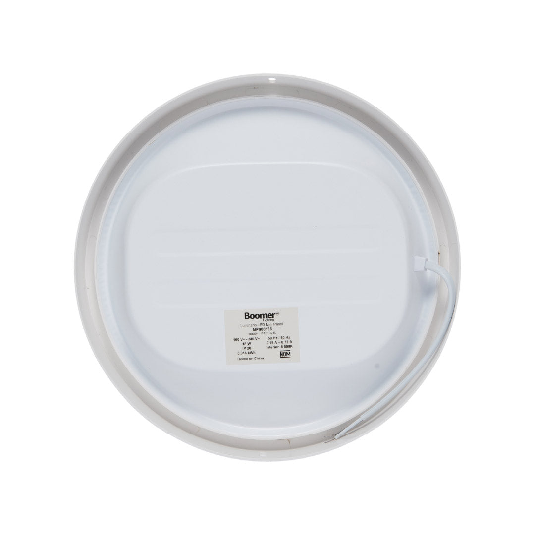 LÁMPARA PANEL LED REDONDOPARA SOBREPONER, 18W, LUZ FRÍA, FE+PC