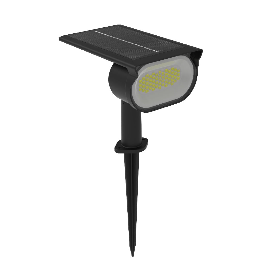 LÁMPARA SOLAR LED TIPO ESTACA 120°, LUZ CÁLIDA, PARA JARDÍN