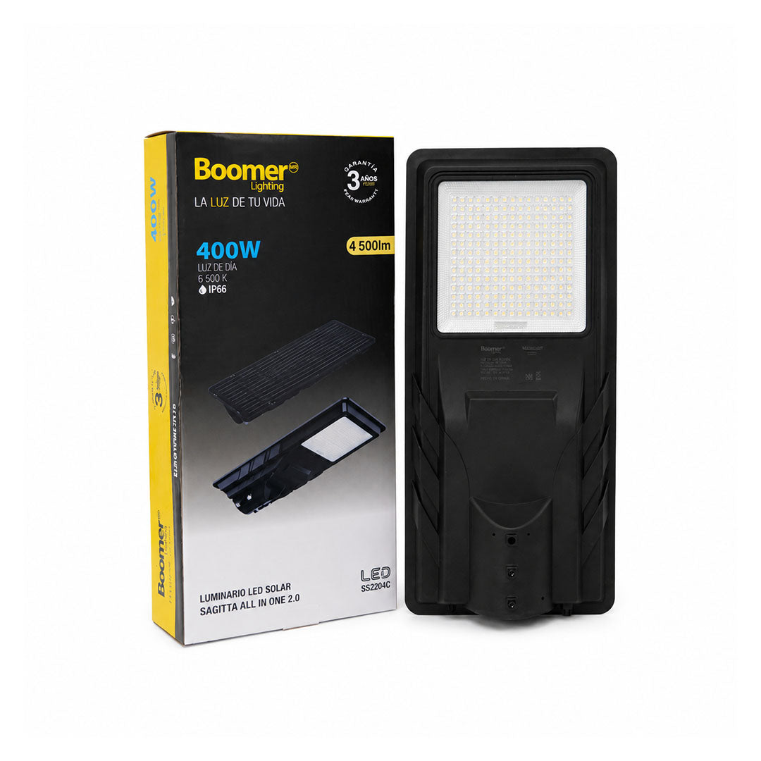 LUMINARIA EXTERIOR SOLAR ALL IN ONE 400W LUZ FRÍA