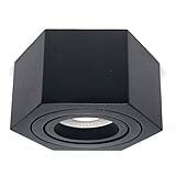 MARCO SOBREPONER NEGRO HEXA M, CON IMÁN, BASE GU10 Y MR16