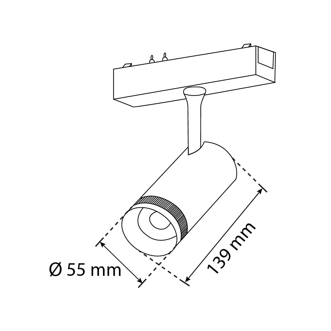 LUMINARIO HS-ION SPOT LIGHT ADJ. NEGRO D55, 10W 5000K, 568LM