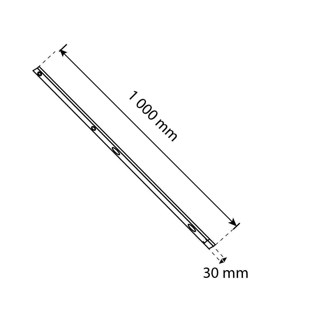 RIEL MAGNÉTICO SOBREPONER HS-ION ULTRA THIN NEGRO, 1 METRO