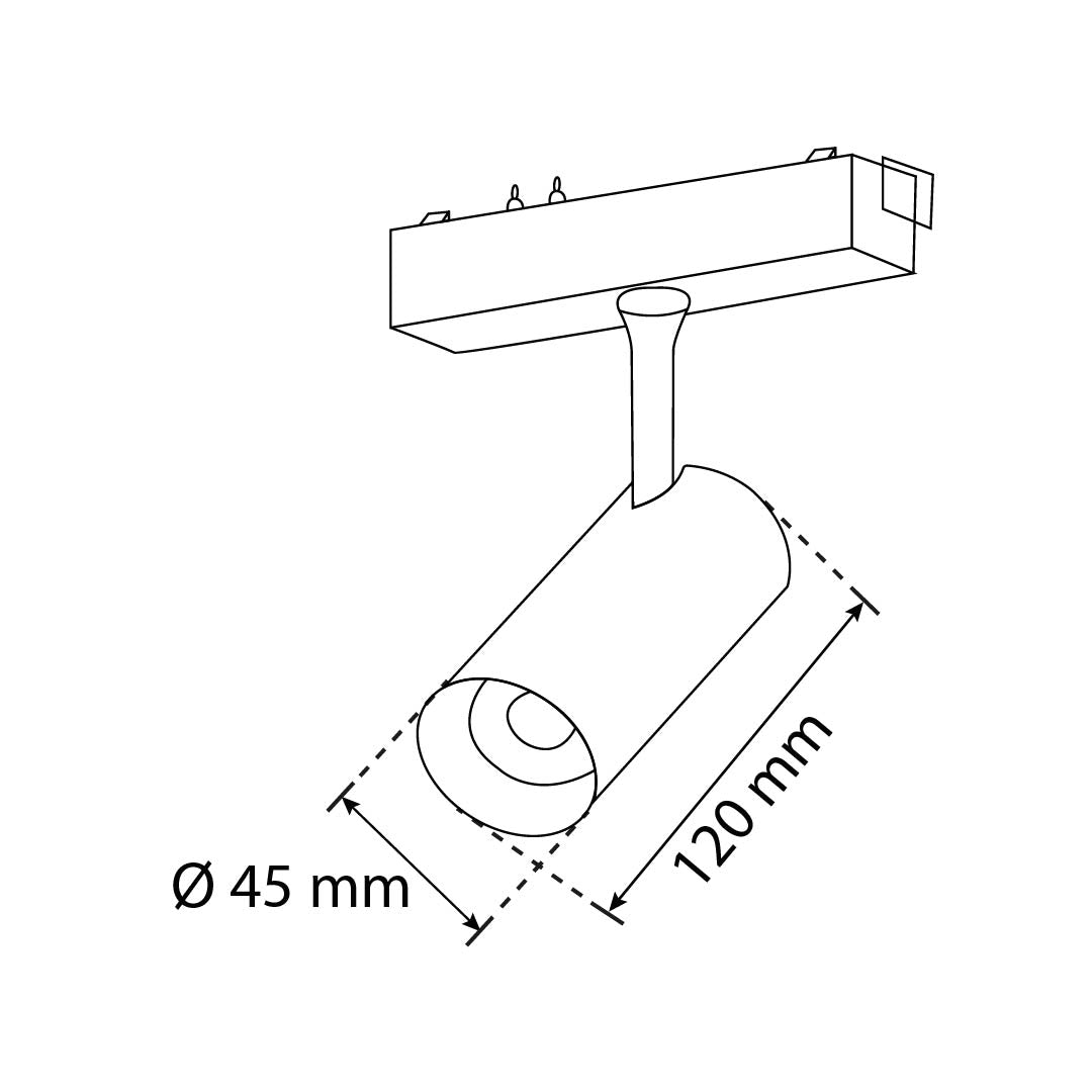 LUMINARIO HS-ION SPOT LIGHT D45 NEGRO 10W, 5000K, 947LM