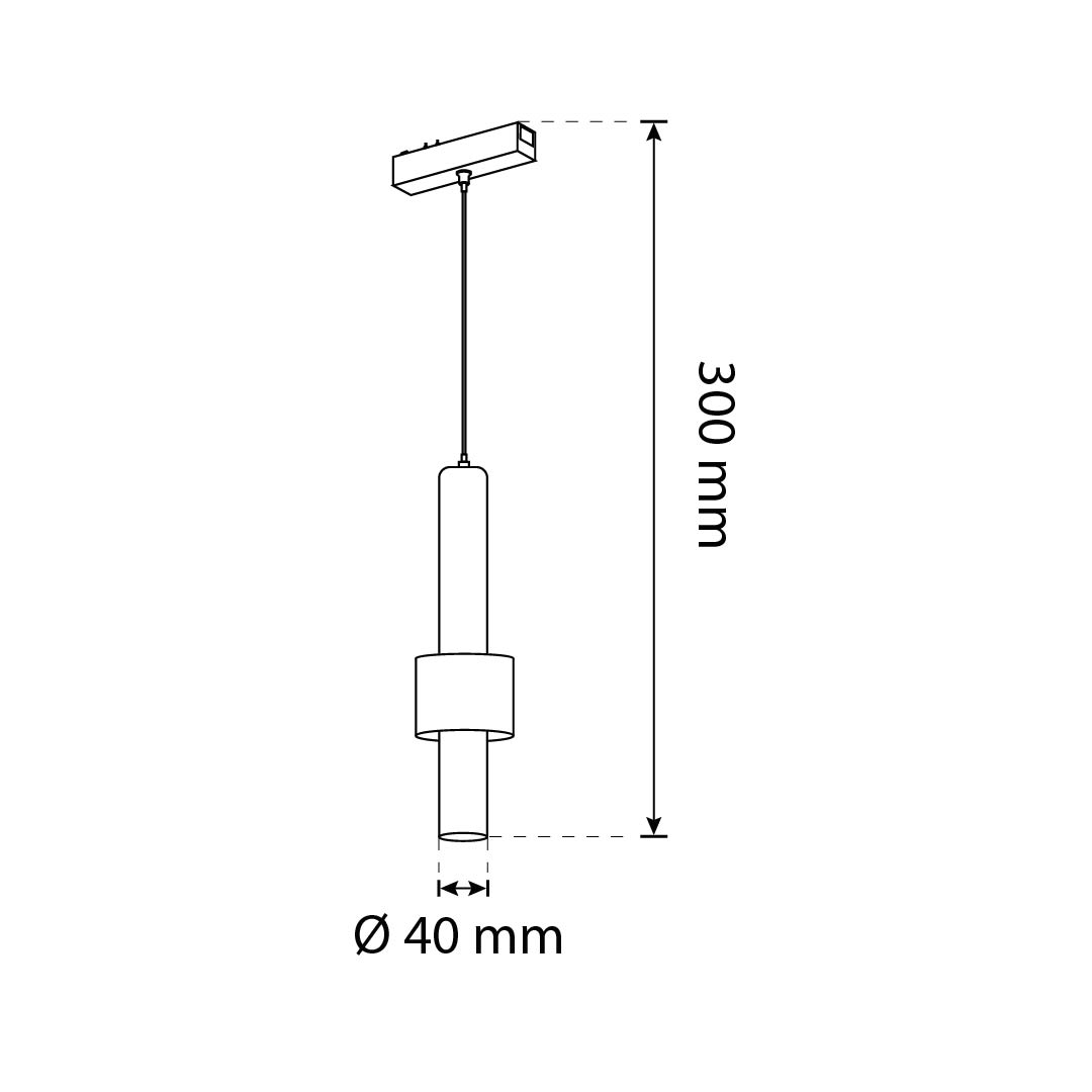 LUMINARIO HS-ION PENDANT D40 M2 NEGRO, 6W, 5000K, 558LM