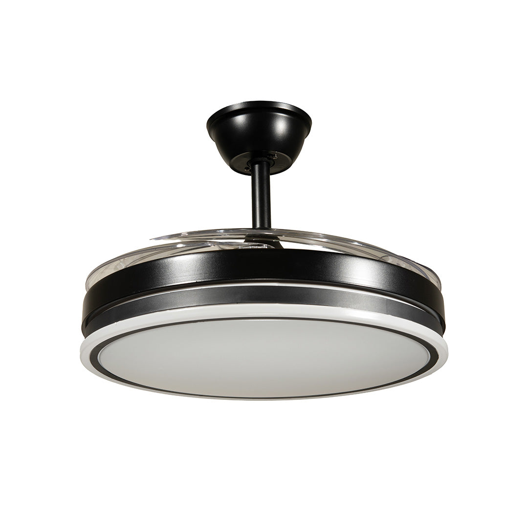 VENTILADOR DE TECHO CON LUZ LED NEGRO AN 42" RETRACTIL, CCT