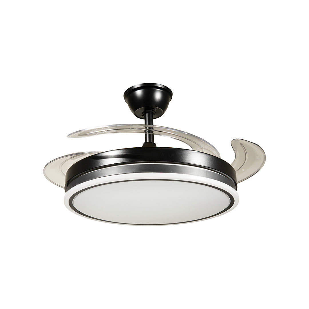 VENTILADOR DE TECHO CON LUZ LED NEGRO AN 42" RETRACTIL, CCT