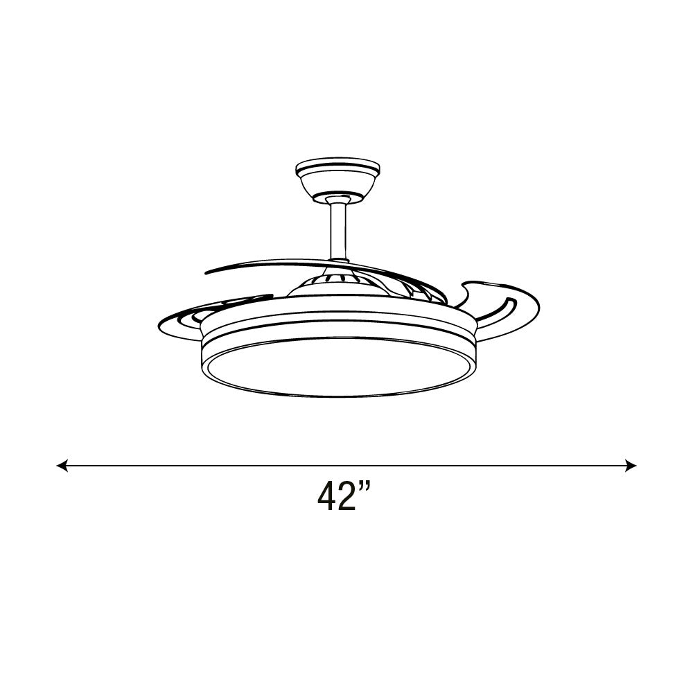 VENTILADOR DE TECHO CON LUZ LED NEGRO AN 42" RETRACTIL, CCT
