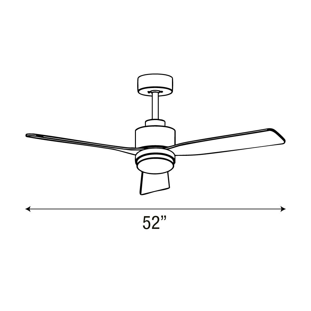 VENTILADOR DE TECHO CON LUZ LED 52" WHITE INEOS 6 VELOCIDADES CCT