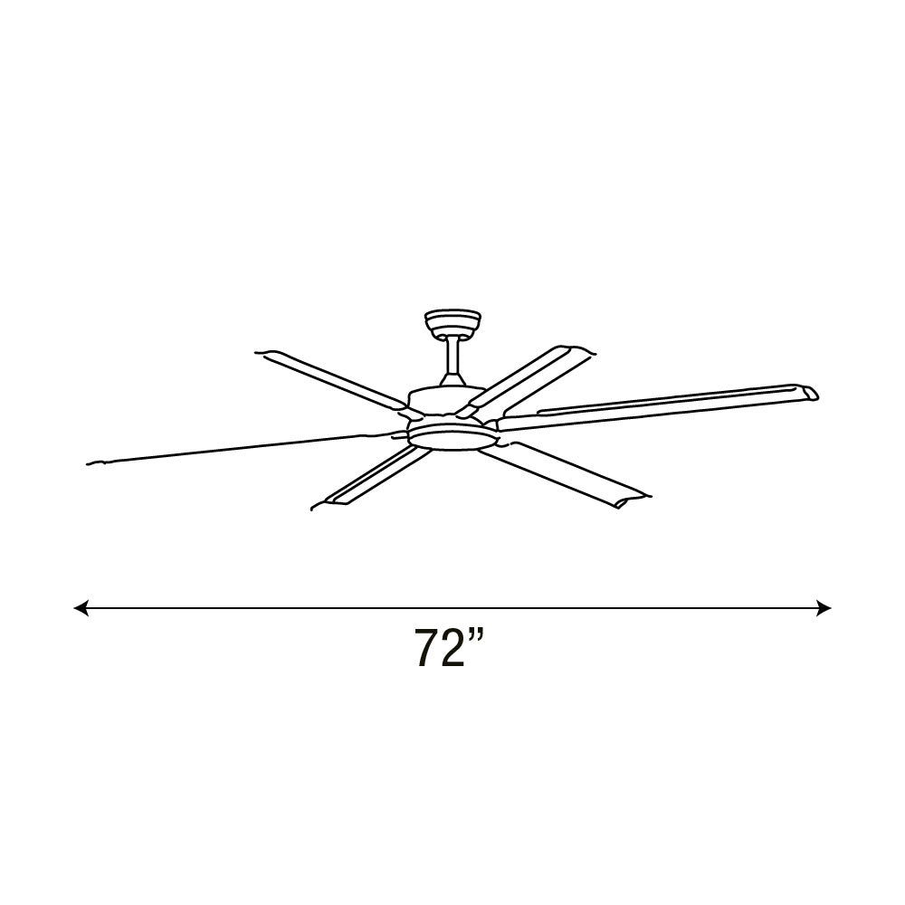 VENTILADOR DE TECHO CON LUZ LED 72" INDUSTRIAL NEGRO 6 VELOCIDADES CCT