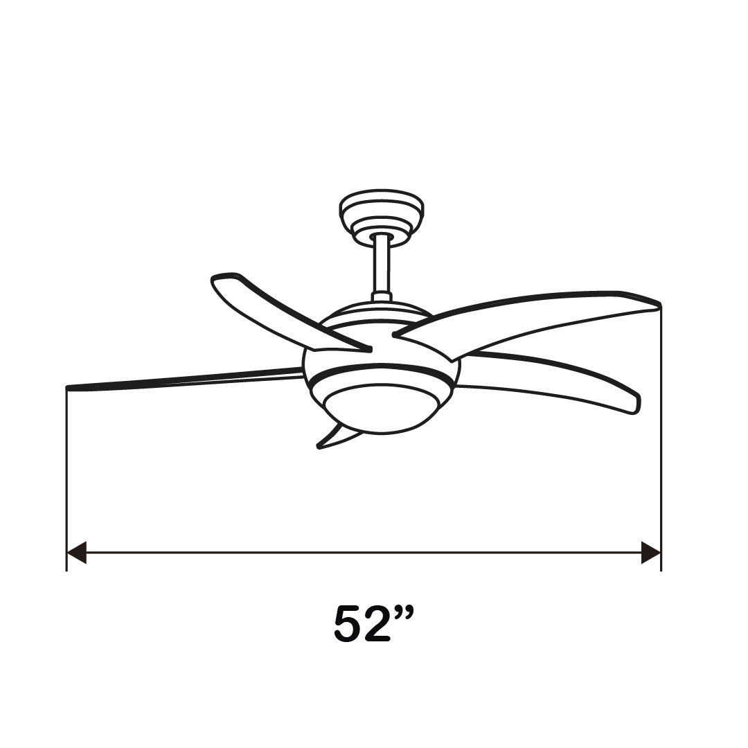 VENTILADOR DE TECHO CON LUZ LED 52" FOREST 6 VELOCIDADES CCT