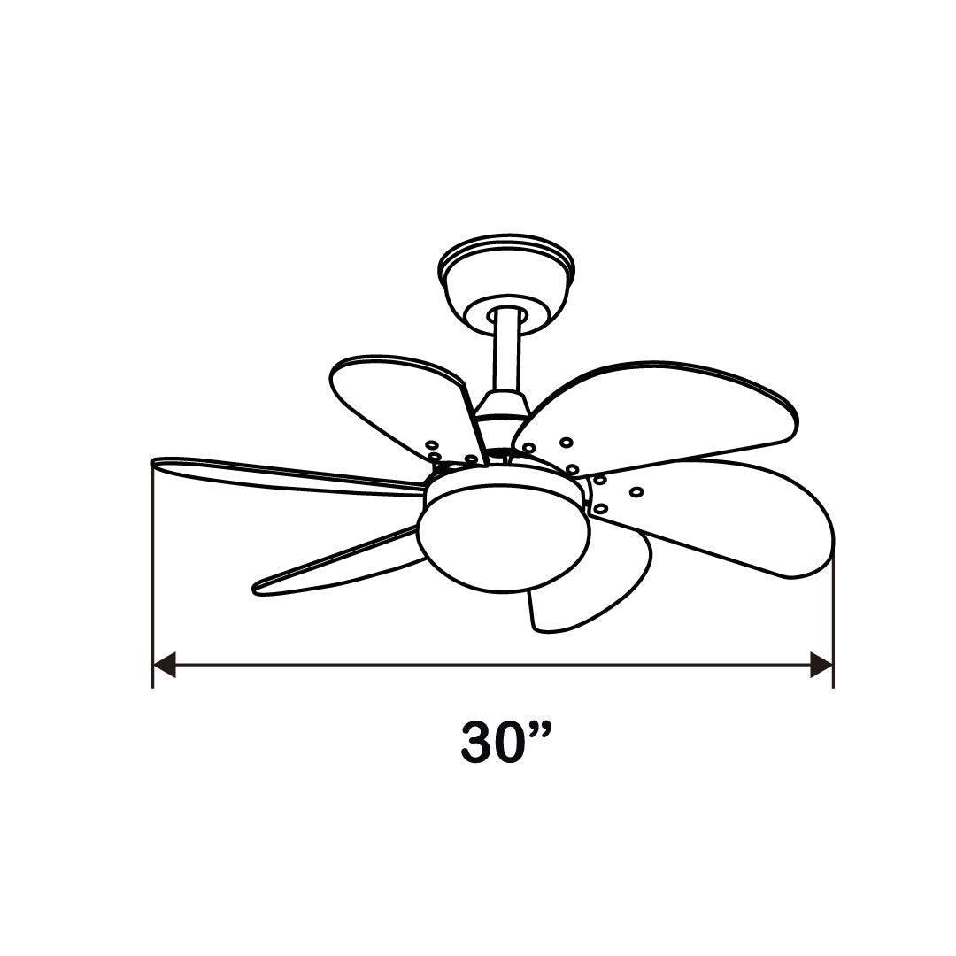 VENTILADOR DE TECHO CON LUZ LED 30" SHUVEL 6 VELOCIDADES CCT