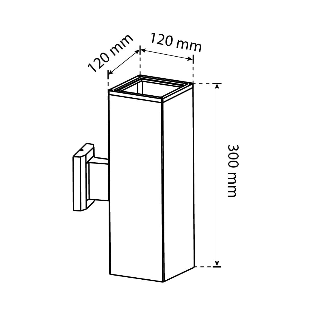 ARBOTANTE DE PARED PRYSMA 2 EXTERIOR, 30W, BASE E27 (X2), IP65