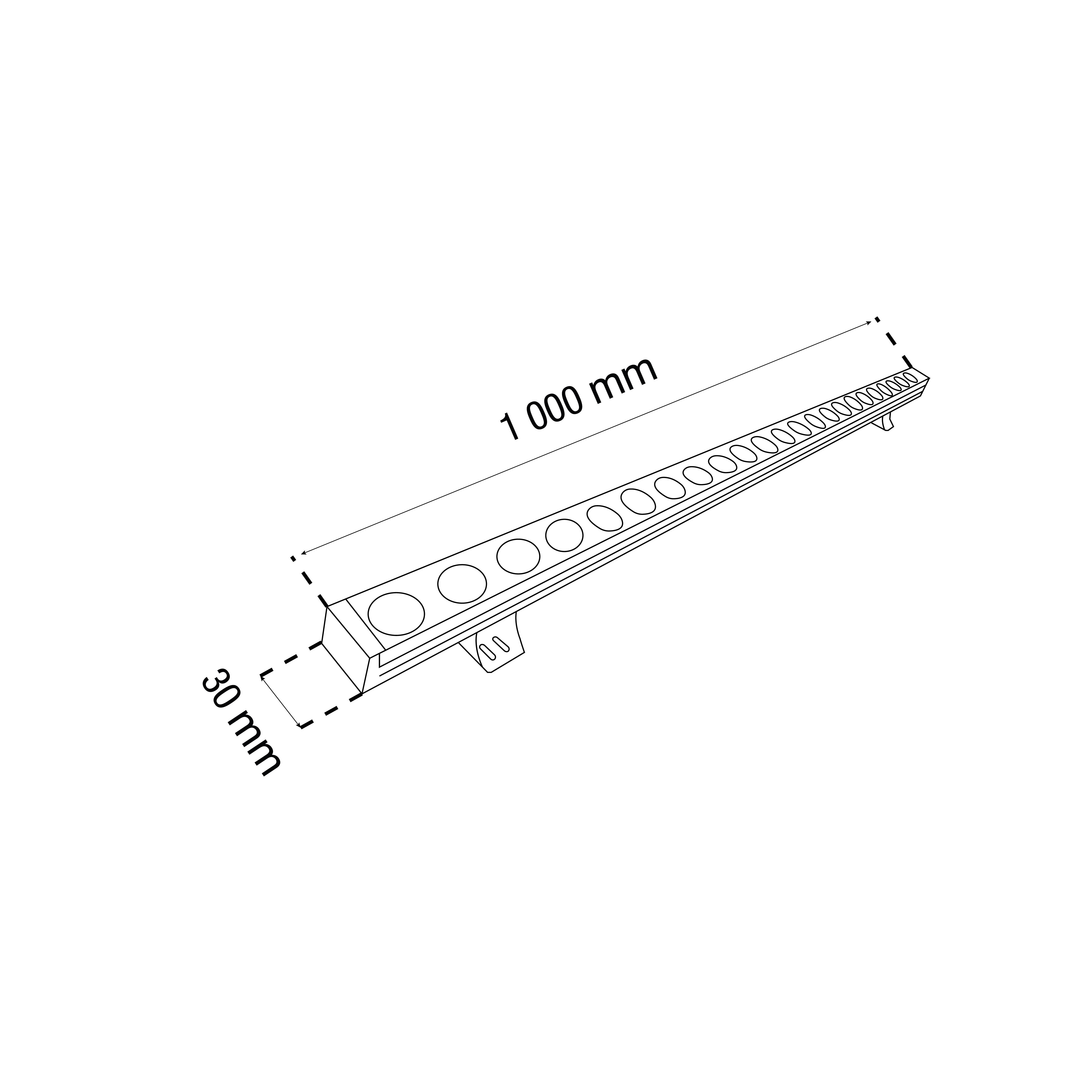 LUMINARIO HS-XQ WALL WASHER NEGRO 48W, 3000K