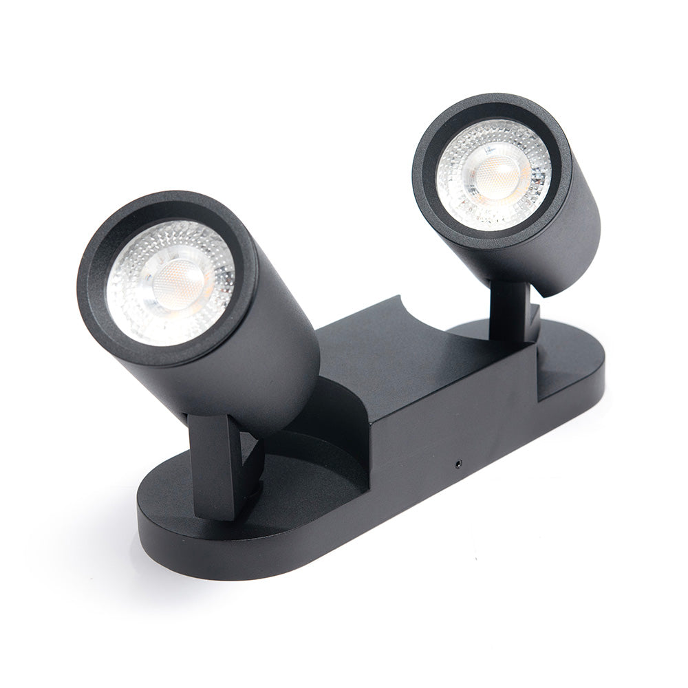 Lámpara de Sobreponer Doble Dirigible TURK Negro 16W, Base GU10