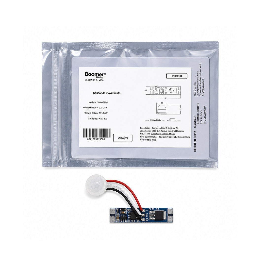 SENSOR DE MOVIMIENTO PIR HS PARA TIRA LED 12V 24V MAX 192W