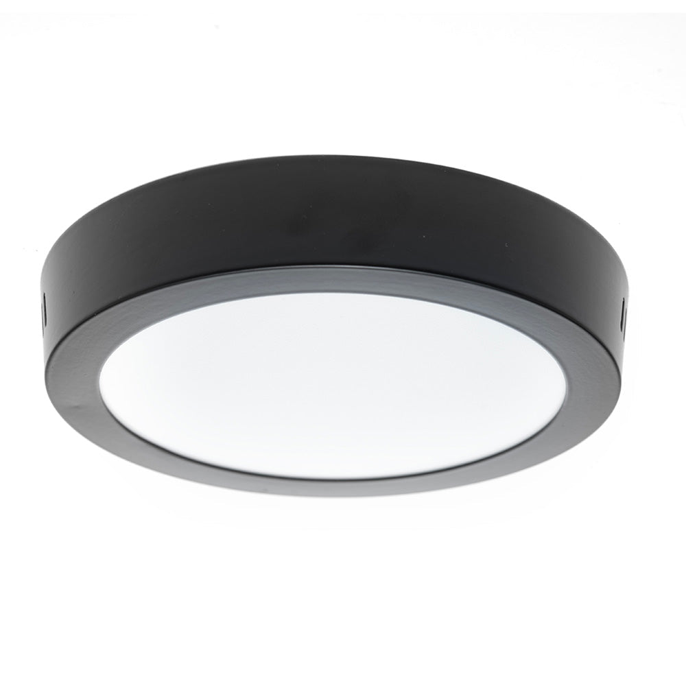 PANEL LED REDONDO NEGRO PARA SOBREPONER, 12W, 650LM